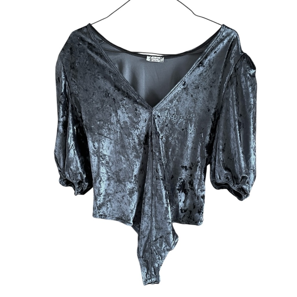 Free People Intimately Don’t You Wish Velvet Bodysuit in Sunflower Seed - Picture 5 of 10